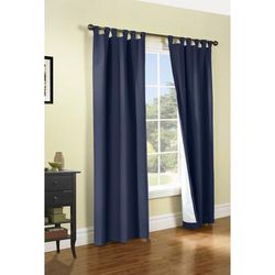 Wide Width Weathermate Room Darkening Tab Top Curtain Panel Pair by Thermalogic in Navy (Size 40" W 84" L)