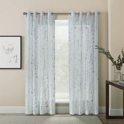 Wide Width Primavera Light Filtering Grommet Curtain Panel by Habitat™ in White (Size 52" W 95" L)