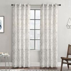 Wide Width Jenny Light Filtering Grommet Curtain Panel by Habitat™ in Grey (Size 52" W 84" L)