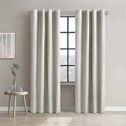 Wide Width Alpine Blackout Grommet Curtain Panel by Thermaplus in White (Size 52" W 95" L)