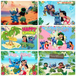 Lilo & Stitch Baby Birthday Backdrops for Photography Baby Shower Party Photo Photographic