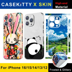 CASEKiTTY Skin Wrap For iPhone 16 15 Pro Max Sticker 14 Plus Back Film 13 12 Mini Protective Decal Full Cover Frame Protector