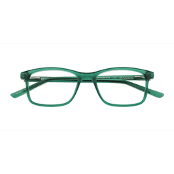 Unisex s rectangle Matte Clear Green Plastic Prescription eyeglasses - Eyebuydirect s Zippy