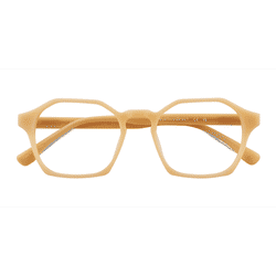 Unisex s geometric Butter Yellow Acetate Prescription eyeglasses - Eyebuydirect s Degree