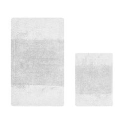 Granada Collection 100% Cotton 2 Piece (17" X 24" | 24" X 40") Bath Rug Set by Brylane Home in White