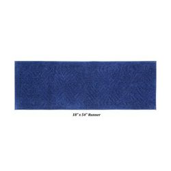Trier Collection 25% Cotton & 75% Polyester 18" X 54" Runner Bath Rug by Brylane Home in Blue