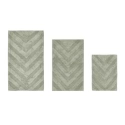 Hugo Collection 100% Cotton 3 Piece (17" X 24" | 21" X 34" | 24" X 40") Bath Rug Set by Brylane Home in Sage