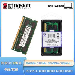 Kingston Laptop Ram DDR3 DDR3L 8GB 4GB 1066Mhz 1333Mhz 1600Mhz 1866Mhz SODIMM PC3-8500 10600 12800 Notebook Ram Dual Channel