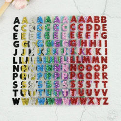 1/3Pcs Glitter A-Z Alphabet Letters Sticker Scrapbooking Stationery School Supplies Black/Gold/Silver/Red/Blue/Pink/Purple/Green