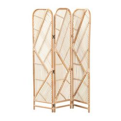 Firenze Modern Bohemian Natural Brown Rattan Room Divider by Baxton Studio in Natural Brown Rattan