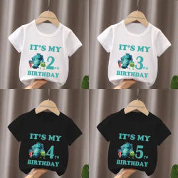 It's My 1 2 3 4 5 6 7 8 9 Years Birthday Boys Girls T shirt Monsters Inc University Cartoon Kids Clothes Baby Children T-Shirts