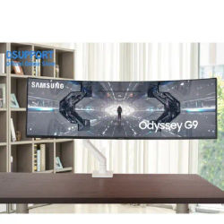 Bras de moniteur incurvé S500 en aluminium avec ressort à gaz pour écrans de 34 à 49 pouces, compatible avec les grands écrans Samsung Odyssey Neo G9/G7