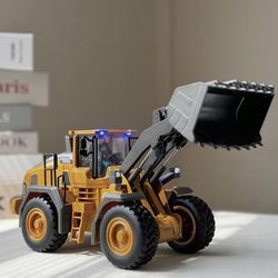 TEMU Remote Control Alloy Loader Toy Excavator, Dump Engineering Toy Car, 2. 4g 1 9 Channels Park Christmas Gift