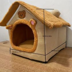 TEMU Foldable Pet Bed House For Cats And Dogs,washable Comfortable Warm Puppy Sofa