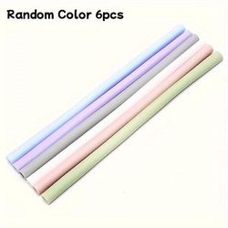TEMU 6pcs Premium Reusable Silicone Straws - Snap , Compatible, Easy To Clean, Creative & Portable - Ideal For Kitchen Supplies & Gadgets