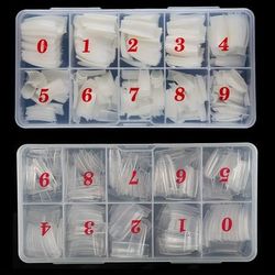 TEMU 1000pcs French Nail Tips Set, Artificial Nail Tips, Transparent French 2 Box Set