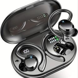 TEMU Q38 Wireless Earbuds, Wireless Headphones With Hd Mic, Stereo Noise Canceling Earbud, 48h Dual Led Display, Usb-c, Sport Wireless Earphones With Earhook