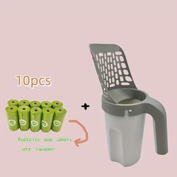 TEMU 10 Pcs Cat Litter Set With Integrated Waste Bag Dispenser - Pp Material - Pet Litter Sifter For Efficient Cleaning - Suitable For All Cat Breeds