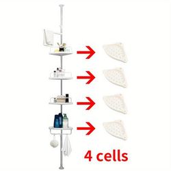 TEMU 4-layer Anti Rust Bathroom Telescopic Corner Rack Storage Shower, Towel Racks