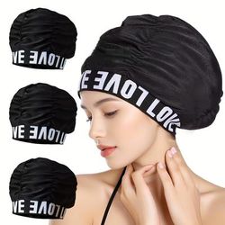 TEMU Trendy Jacquard Swim Cap, Long Hair Swim Cap. Women, A Large Swim Cap For Females.