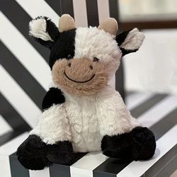 TEMU Adorable Beanie Cow Plush Toy - Perfect Gift For Thanksgiving, Christmas & Valentine's Day