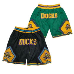 Short de basket-ball Mighty Ducks Quatre poches Couture broderie sports de plein air Pantalon de plage train ventilation Noir Vert film 2024