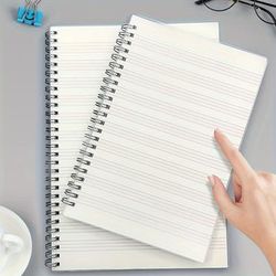 TEMU 1pc Minimalist A5 Spiral Notebook With Thick Transparent Cover - 80/160 Pages, Side-, College Students, White Lined Paper, 57.48x82.68 Inches