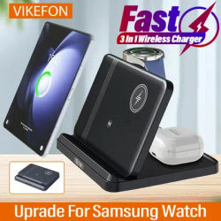 3 in 1 Wireless Charger Stand For Samsung Z Fold Zflip5 S23 S22 Ultra Foldable Fast Charging Dock