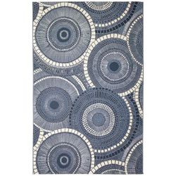 Marina Circles Indoor/Outdoor Area Rug Azure by Brylane Home in Delft (Size 3'3"X4'11")