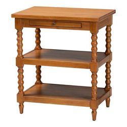 Imogene Retro-Modern Walnut Brown Finished Wood End Table by Brylane Home in Walnut Brown