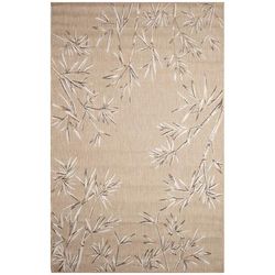 Carmel Bamboo Border Indoor/Outdoor Area Rug Chili by Brylane Home in Sand (Size 6'6" X 9'4")
