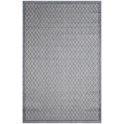 Carmel Diamonds Indoor/Outdoor Area Rug Aqua by Brylane Home in Navy (Size 7'10"X9'10")