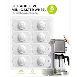 TEMU 8-pack Plastic Mini Caster Wheels With 360-degree Rotation, Self-adhesive Appliance Sliders For Of Kitchen Appliances, Coffee Makers, Cookers, Air Fryers - Dining Room Use