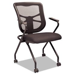 Alera EL4914 Elusion Mesh Nesting Chairs, Padded Arms, Black Seat/Black Back, Black Base, 2/Carton - Case of 2 ALEEL4914