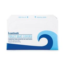 Boardwalk K5000 Premium Half-Fold Toilet Seat Covers, 14.17 x 16.73, White, 250 Covers/Sleeve, 20 Sleeves/Carton - Carton of 5000 BWKK5000