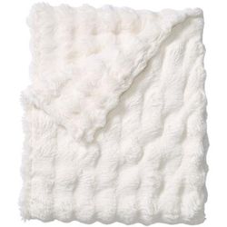 Cascade Ultra-Fine Faux Fur Throw by BrylaneHome in Natural