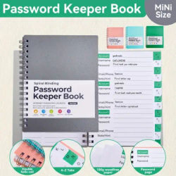 1 password storage book, letter password log and organizer, mini size personalized password log