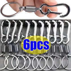 Spring Keychain Zinc Alloy Carabiner Buckle Key Rings Anti-lost Climbing Hook Car Keychians Man Metal Key Chains Accessories