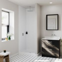 Swan SS-3636 36 x 36 Swanstone Alcove Shower Pan with Center Drain Ash Gray SF03636MD.203