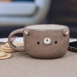 Bear Elixir,'Thai Ceramic 6 oz Bear Cup with a Glossy Finish'