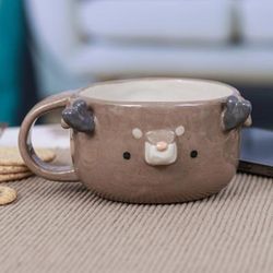 Deer Elixir,'Thai Ceramic 6 oz Deer Cup with a Glossy Finish'