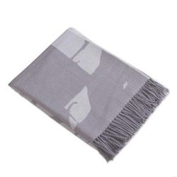Impact in Grey,'Grey 100% Baby Alpaca Wool Fringed Blanket from Peru'