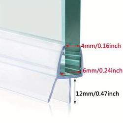 "TEMU 2pcs Shower Door Bottom Seals, 1/4" X 31.50", Leak-proof Glass Door Strip For Dry Bathroom"