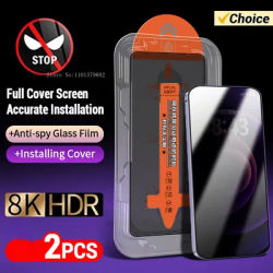 2Pcs Anti Spy Tempered Glass For iphone 16 15 14 13 12 11 Pro Max Dust Free Screen Protector For iPhone XR X XS Max Glass