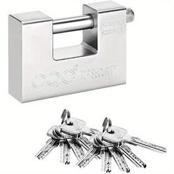 TEMU 10 Keys Heavy Duty Padlock 9.4x7x2.9cm Warehouse Container Security Lock Padlock Outdoor For Garage Shutter Padlock Gate Chain Gates Garages