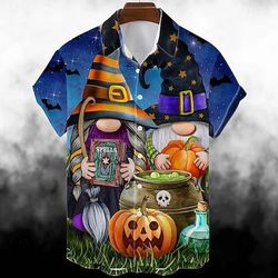 Halloween Scheletro Teschio Zucca Camicie Hawaiane Camicia Aloha Stampa Per Per uomo Per adulto Halloween Carnevale Mascherata Stampa 3D Feste Halloween