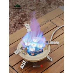 Lohascamping Camping Gas Stove IGT Portable 16000W Propane Butane Furnace Desktop Folding Five-head Gas Furnace IGT burner Table
