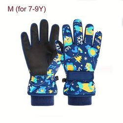 TEMU Winter Children's Ski Gloves - Warm, Windproof, Coldproof, And Waterproof With Plus Velvet Thickening - Suitable For Children 4 Years And Older