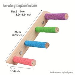 TEMU Bird Claw Grinding Perch Ladder For Parrots - Wood Climbing Toy For Cage