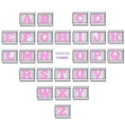 2024 New Fashion Pink 26 lettere inglesi A-Z maglie italiane Charm Fit 9mm acciaio inossidabile